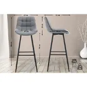 CLP Barhocker Dartford Stoff grau
