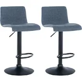 CLP 2er Set Barhocker Branford Stoff blau