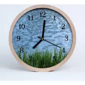 Tulup Holzuhr 20fi cm wanduhr - Wasser aus dem Wasser Gras Gras
