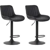 CLP 2er Set Barhocker Lentini Kunstleder schwarz schwarz