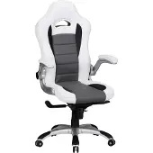 Fun-Möbel Drehstuhl Bürostuhl Chefsessel TORSI Weiss / Grau