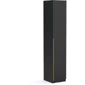 Brent Kleiderschrank, Drehtürenschrank, 1-türig, 45cm breit, matt, Pablo schwarz gold