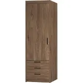 Masseno Drehtürenschrank ELENORA 60 cm Kleiderschrank Schlafzimmer Schrank 1-türig Braun
