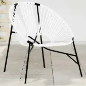 vidaXL Gartenstuhl in Ei-Form Schwarz und Weiß Poly Rattan, Gartenstühle DesignMöbel
