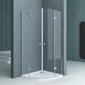 Doporro Viertelkreisdusche Duschkabine 80x80x190cm Duschabtrennung ESG-Sicherheitsglas Klarglas inkl. Easy-Clean-Beschichtung Ravenna02K