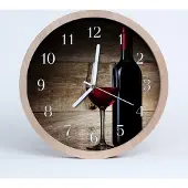 Tulup Holzuhr 30fi cm wanduhr - Wein