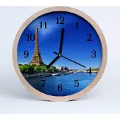 Tulup Holzuhr 20fi cm wanduhr - Der Himmel über Paris