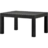 Markenlos Gartentisch Anthrazit 58x58x41 cm PP Rattan Gartenmöbel