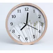 Tulup Holzuhr 20fi cm wanduhr - Löwenzahn-Blumen