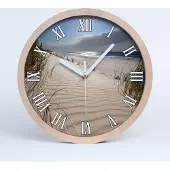 Tulup Holzuhr 20fi cm wanduhr - weiße Spitzen - Mrzeżyno Strand