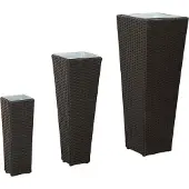 vidaXL Set für Outdoor 3 Stk. Schwarz 30 x 30 x 80 cm Metall