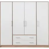 Masseno Drehtürenschrank VANO 200/190/56cm 4-türig Weiß