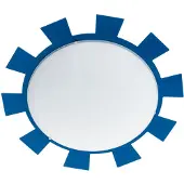 Etc-shop Wand-/Deckenleuchte, Stahl blau, Glas weiß, D 35 cm