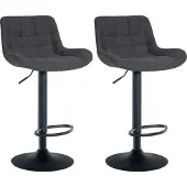 CLP 2er Set Barhocker Tover Stoff schwarz