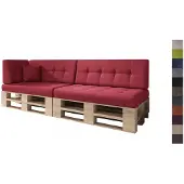 Sunnypillow Palettenkissen Verona gesteppt 6er Set Red