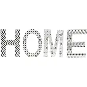 Natur24 Schriftzug Home MDF Weiß&Schwarz