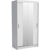 Masseno Schiebetürenschrank NICOLA 110/215/60 cm 2-türig Schlafzimmer Schrank Kleiderschrank Weiß