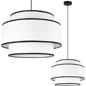 Light11 HOME Vienna Hängelampe Weiss 1 Flach 40Cm Schwarzer Rand E27