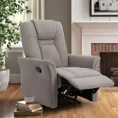 Happy Home Relaxsessel gepolstert und verstellbar Beige für Wohnzimmer Schlafzimmer Büro