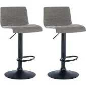 CLP 2er Set Barhocker Branford Stoff hellgrau