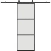 Syfax Schiebetür mit Beschlag Schwarz 76x205 cm Hartglas