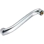 INF 30cm Edelstahl Wasserhahn Auslauf Ersatz mit Messingkappe - Silber