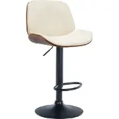 CLP Barhocker Nova Kunstleder schwarz walnuss/creme
