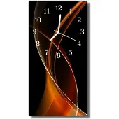 Tulup Glasuhr Wanduhr Küchenuhr Echt-Glas 30x60 Muster Braun