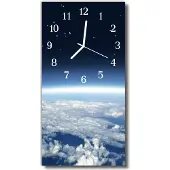 Tulup Glasuhr Wanduhr Küchenuhr Echt-Glas 30x60 Erde Mehrfarbig