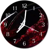 Tulup Glasuhr Wanduhr Küchenuhr Echt-Glas 30fi cm Wein rot