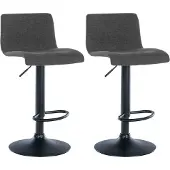 CLP 2er Set Barhocker Branford Stoff dunkelgrau
