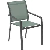 Hespéride Stapelbarer gartensessel "essentia" olivgrün &amp graphit aus epoxybehandeltem aluminium -
