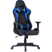 CasaDolce Casa Dolce Gamingstuhl AGNES, 70x70x125-135 cm, Kunstleder, höhenverstellbar, schwarz und blau,