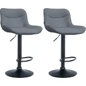 CLP 2er Set Barhocker Vonore Kunstleder schwarz grau