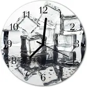 Tulup Glasuhr Wanduhr Küchenuhr Echt-Glas 30fi cm Eis grau