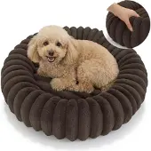 Domarex Rundes Hundebett DOGGURU KIRA Weich Waschbar Komfort, Braun 60cm