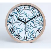 Tulup Holzuhr 30fi cm wanduhr - schwarze Spitzen - Blätter