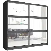 Meublorama MK-FINO-F1-U12012/U12012-12-B*7C/223KG, 7 Regale, 2 Tür(en), Grau, MDF-Platten, 620 mm, 2300 mm