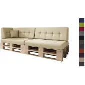 Sunnypillow Palettenkissen Verona gesteppt 6er Set Ecru