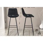 CLP Barhocker Dartford Samt schwarz