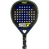 Set Padelschläger Hawk Tropfenform glatte Schlagfläche 46x26 cm, 38 mm Dicke, 355-370 g Gewicht