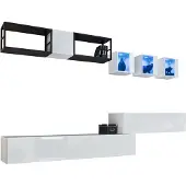 Meublorama AM-SWITCH M3-WS SW M3*11C/90KG, 6 Tür(en), Weiß, Mitteldichte Faserplatte (MDF), 400 mm, 2800 mm, 1700 mm
