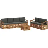 Syfax Sofagarnituren 8 pcs Natur und Anthrazit Massivholz Akazie