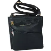 Jennifer Jones Leather Jennifer Jones Kunstleder Tasche Damen Abendtasche schwarz OTJ141S
