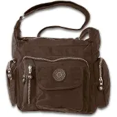 Jennifer Jones Leather Bag Street Nylon Tasche Damenhandtasche braun 30x15x22 OTJ204C