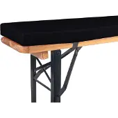 TexDeko Bierbankauflage 220x25x4cm mit Reißverschluss Schwarz Premium