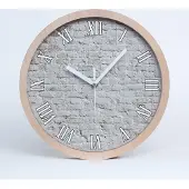 Tulup Holzuhr 20fi cm wanduhr - weiße Spitzen - Ziegelwand