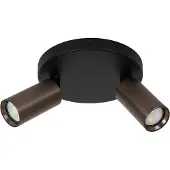 Licht-Erlebnisse Spot Aluminium GU10 verstellbar Schwarz Kaffeebraun 2-flammig Modern Strahler