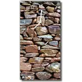 Tulup Glasuhr Wanduhr Küchenuhr Echt-Glas 30x60 Steinmauer Mehrfarbig
