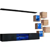 Meublorama AM-SWITCH 21-SWT SW 21*9C/72KG, 2 Regale, 8 Tür(en), Braun, Mitteldichte Faserplatte (MDF), 400 mm, 2400 mm